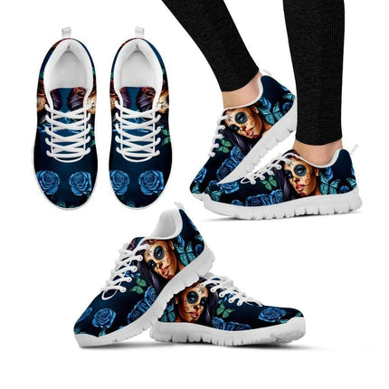 Blue Skull Sugar 3D Butterfly Sneakers Women Footwear - Women Footwear - InstantArts - Mad Fly Essentials