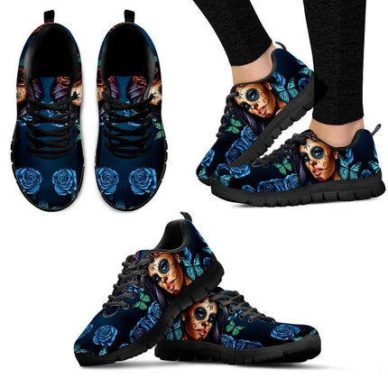Blue Skull Sugar 3D Butterfly Sneakers Women Footwear - Women Footwear - InstantArts - Mad Fly Essentials