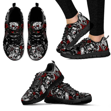 Blue Skull Sugar 3D Butterfly Sneakers Women Footwear - Women Footwear - InstantArts - Mad Fly Essentials