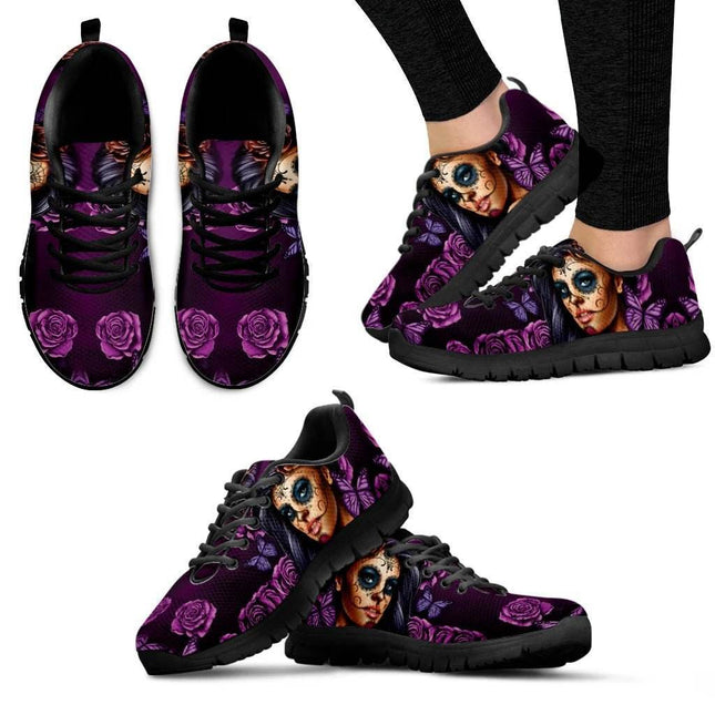 Blue Skull Sugar 3D Butterfly Sneakers Women Footwear - Women Footwear - InstantArts - Mad Fly Essentials