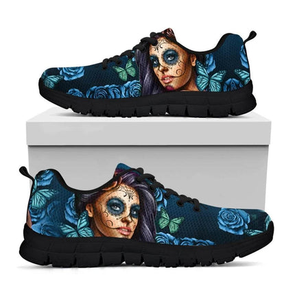 Blue Skull Sugar 3D Butterfly Sneakers Women Footwear - Women Footwear - InstantArts - Mad Fly Essentials