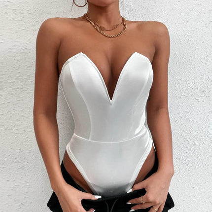 Women Bodysuits Backless Deep V Romper - Romper - Jocoo Jolee - Mad Fly Essentials