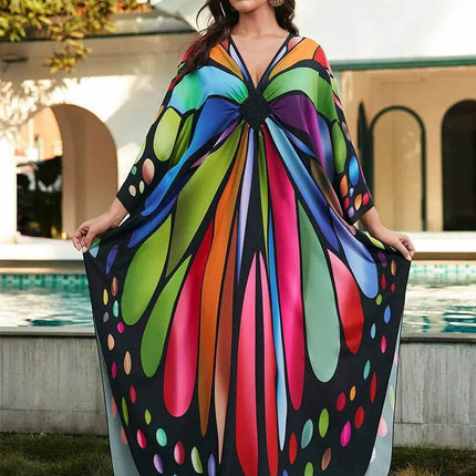 Women Bohemian Butterfly Maxi Beach Dress - Beach Dress - LORYLEI - Mad Fly Essentials