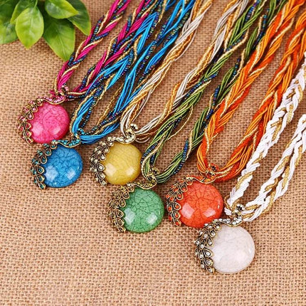 Women Bohemian Fashion Stone Peacock Necklace - Necklace - Boho Girl - Mad Fly Essentials