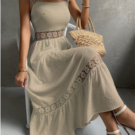 Women Bohemian Hollow Blue Midi Dress - MIDI Dress - Boho Girl - Mad Fly Essentials