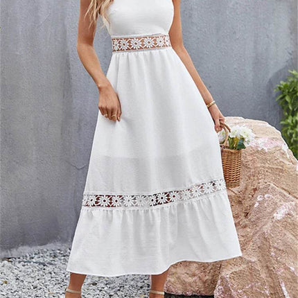 Women Bohemian Hollow Blue Midi Dress - MIDI Dress - Boho Girl - Mad Fly Essentials