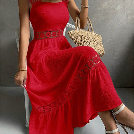 Women Bohemian Hollow Blue Midi Dress - MIDI Dress - Boho Girl - Mad Fly Essentials