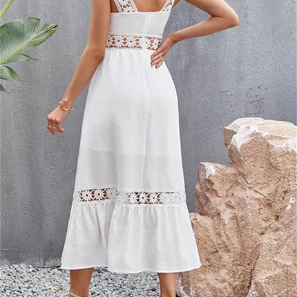 Women Bohemian Hollow Blue Midi Dress - MIDI Dress - Boho Girl - Mad Fly Essentials