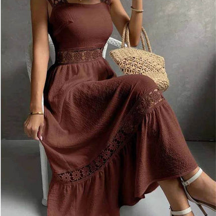 Women Bohemian Hollow Blue Midi Dress - MIDI Dress - Boho Girl - Mad Fly Essentials