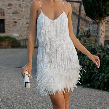 Women Fashion Bohemian Pink Tiered Fringe Ruffled Mini Dress - Mini Dress - RONE LOVE - Mad Fly Essentials
