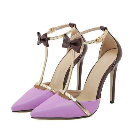 Women Bowknot Ankle Strap High Heels - High Heels - Liyke - Mad Fly Essentials