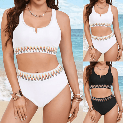 Women Brazilian Black White Solid Swimwear Bikini Set - Bikini Set - RUOTONGSEPT - Mad Fly Essentials