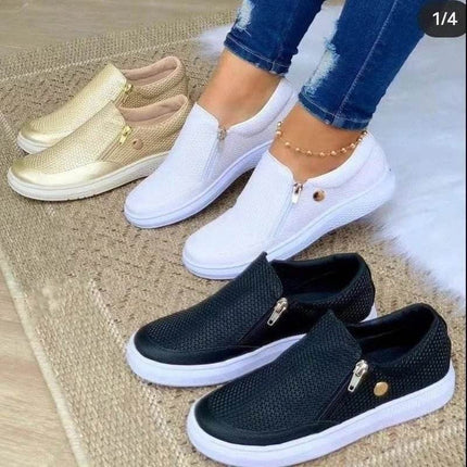 Women British Style Denim Round Toe Sneakers - Sneakers - Sfit - Mad Fly Essentials