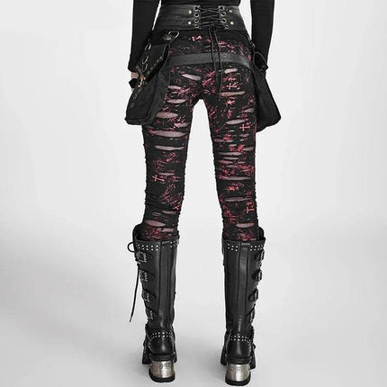 Women Broken Mesh Gothic Leggings - Leggings - Punk Rave - Mad Fly Essentials