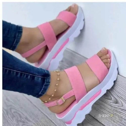 Women Buckle Strap Fashion Wedge Sandals - Sandals - BKLD - Mad Fly Essentials