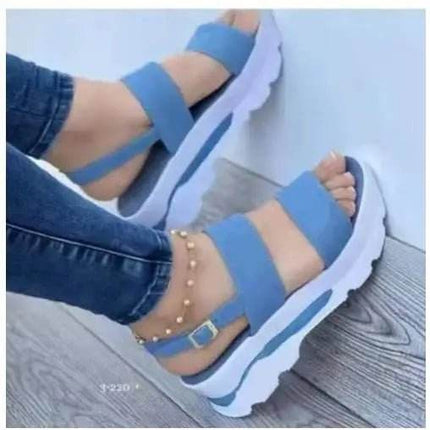 Women Buckle Strap Fashion Wedge Sandals - Sandals - BKLD - Mad Fly Essentials