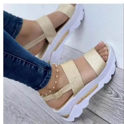 Women Buckle Strap Fashion Wedge Sandals - Sandals - BKLD - Mad Fly Essentials