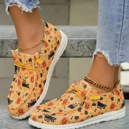 Women Canvas Lace Floral Boat Loafers - Loafers - Johnature - Mad Fly Essentials