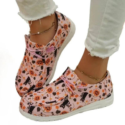 Women Canvas Lace Floral Boat Loafers - Loafers - Johnature - Mad Fly Essentials