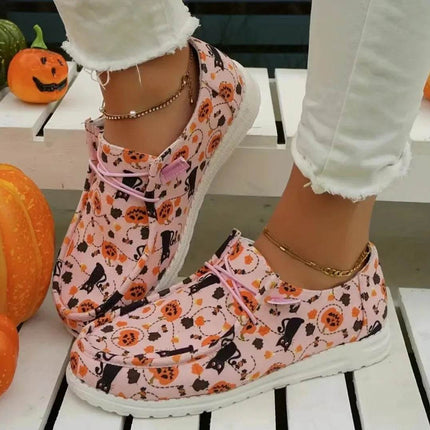 Women Canvas Lace Floral Boat Loafers - Loafers - Johnature - Mad Fly Essentials