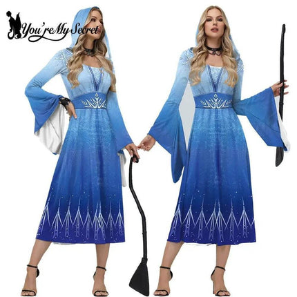 Women Carnival Hooded Blue Cosplay Costume Dress - Mad Fly Essentials