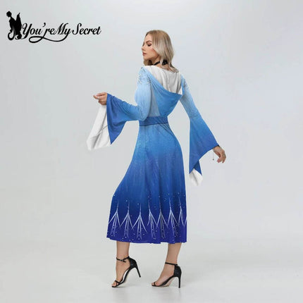 Women Carnival Hooded Blue Cosplay Costume Dress - Mad Fly Essentials