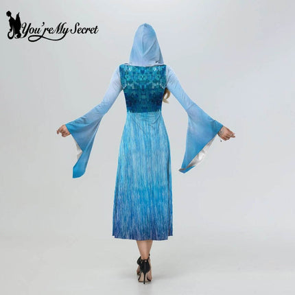 Women Carnival Hooded Blue Cosplay Costume Dress - Mad Fly Essentials
