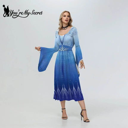 Women Carnival Hooded Blue Cosplay Costume Dress - Mad Fly Essentials