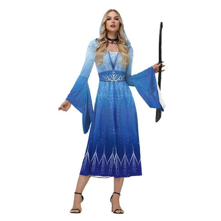 Women Carnival Hooded Blue Cosplay Costume Dress - Mad Fly Essentials
