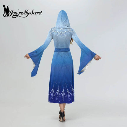 Women Carnival Hooded Blue Cosplay Costume Dress - Mad Fly Essentials
