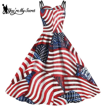 Women Carnival Seasonal Flag Pattern Party Dress - Party Dress - You're My Secret - Mad Fly Essentials
