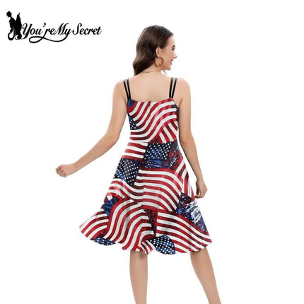Women Carnival Seasonal Flag Pattern Party Dress - Party Dress - You're My Secret - Mad Fly Essentials