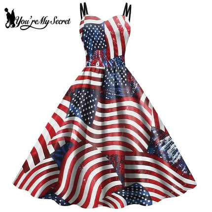 Women Carnival Seasonal Flag Pattern Party Dress - Party Dress - You're My Secret - Mad Fly Essentials