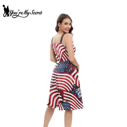 Women Carnival Seasonal Flag Pattern Party Dress - Party Dress - You're My Secret - Mad Fly Essentials