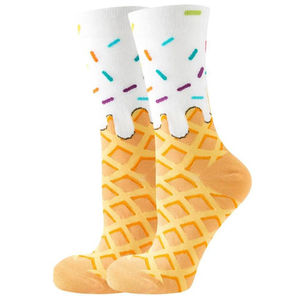Women Cartoon Animal 3D Food Socks - Mad Fly Essentials