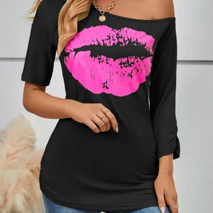 Women Casual Lips Summer Graphic Shirt - Shirt - Owner Girl - Mad Fly Essentials