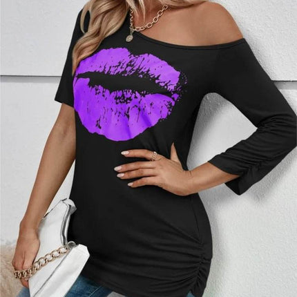 Women Casual Lips Summer Graphic Shirt - Shirt - Owner Girl - Mad Fly Essentials