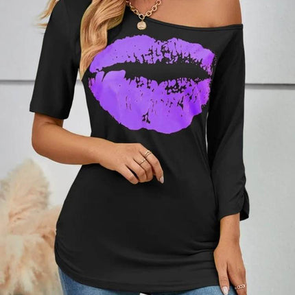 Women Casual Lips Summer Graphic Shirt - Shirt - Owner Girl - Mad Fly Essentials