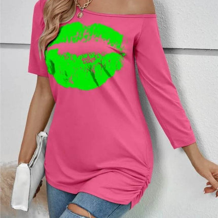 Women Casual Lips Summer Graphic Shirt - Shirt - Owner Girl - Mad Fly Essentials