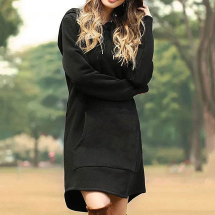 Women Casual Pocket Oversized Hoodie Midi Dress - MIDI Dress - Jocoo Jolee - Mad Fly Essentials