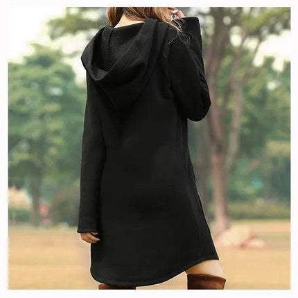 Women Casual Pocket Oversized Hoodie Midi Dress - MIDI Dress - Jocoo Jolee - Mad Fly Essentials