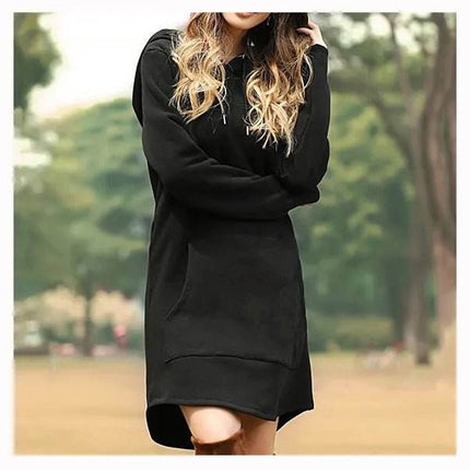 Women Casual Pocket Oversized Hoodie Midi Dress - MIDI Dress - Jocoo Jolee - Mad Fly Essentials