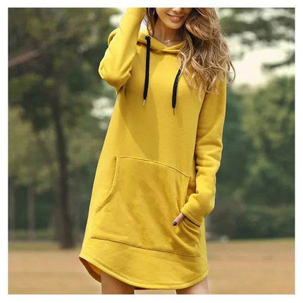 Women Casual Pocket Oversized Hoodie Midi Dress - MIDI Dress - Jocoo Jolee - Mad Fly Essentials