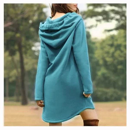 Women Casual Pocket Oversized Hoodie Midi Dress - MIDI Dress - Jocoo Jolee - Mad Fly Essentials