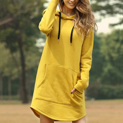 Women Casual Pocket Oversized Hoodie Midi Dress - MIDI Dress - Jocoo Jolee - Mad Fly Essentials