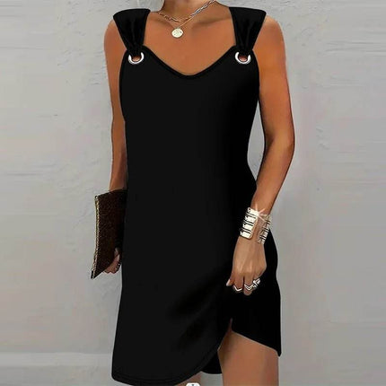 Women Casual Solid Sleeveless Summer Mini Dress - Mini Dress - Lily - Mad Fly Essentials