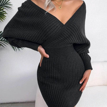 Women Casual White Bodycon Sweater Dress - Sweater Dress - LUSMAY - Mad Fly Essentials