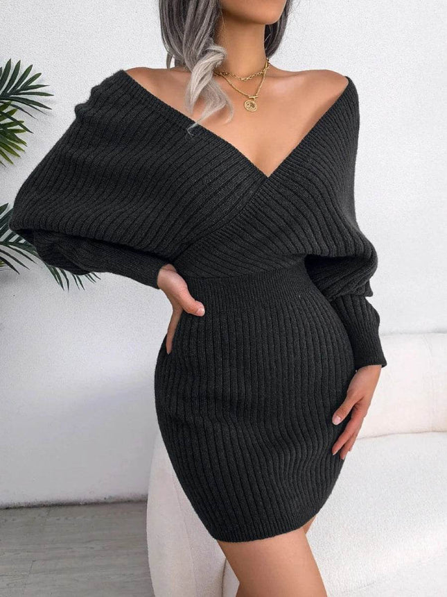 Women Casual White Bodycon Sweater Dress - Sweater Dress - LUSMAY - Mad Fly Essentials