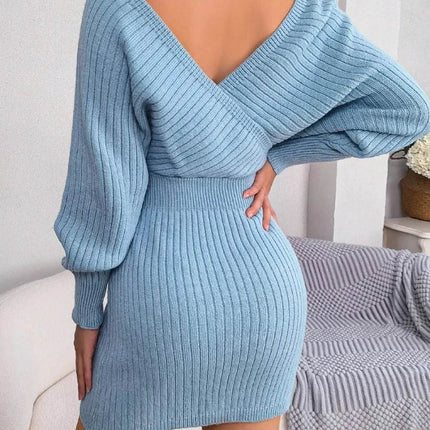 Women Casual White Bodycon Sweater Dress - Sweater Dress - LUSMAY - Mad Fly Essentials