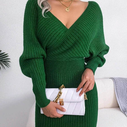 Women Casual White Bodycon Sweater Dress - Sweater Dress - LUSMAY - Mad Fly Essentials